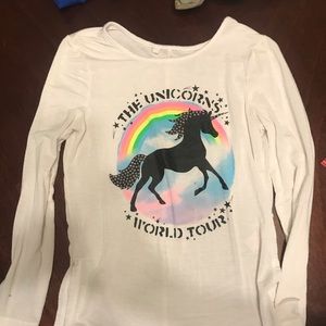 Justice girls unicorn shirt size 7 long sleeve